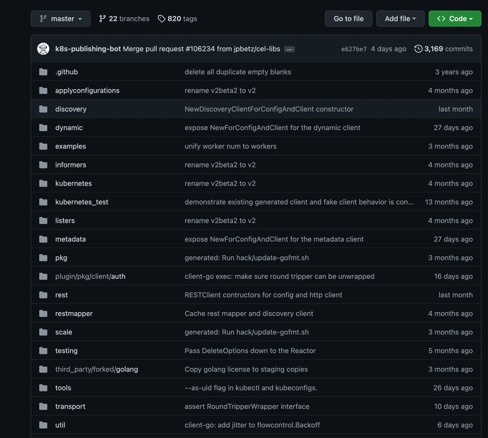 client-go repository